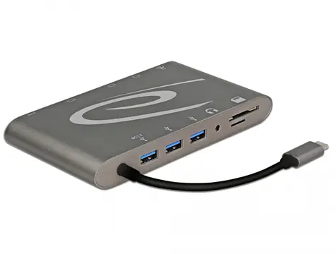 Delock USB Type-C 3.1 Dokovací stanice šedá / 4K / 30Hz 