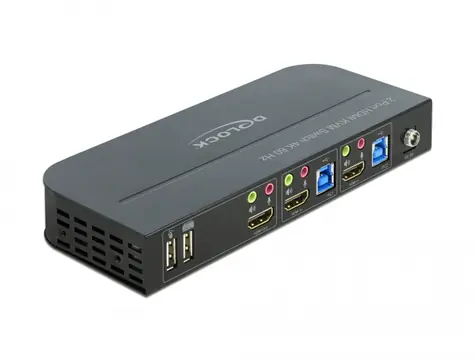 Delock HDMI KVM Switch černá / 4K / 60Hz / USB 3.0 a Audio