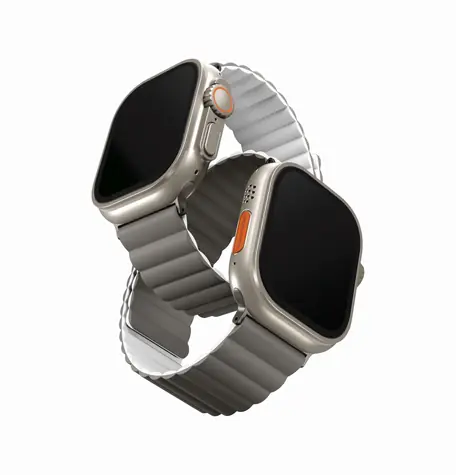 Uniq Revix Reversible Magnetic oboustraný magnetický pásek pro Apple Watch 49/45/44/42MM šedo-bílá