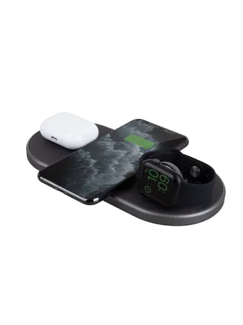 Uniq Aereo Plus 3v1 Bezdrátová Nabíječka pro Apple iPhone & Apple Watch & Apple AirPods černá 7.5/10W