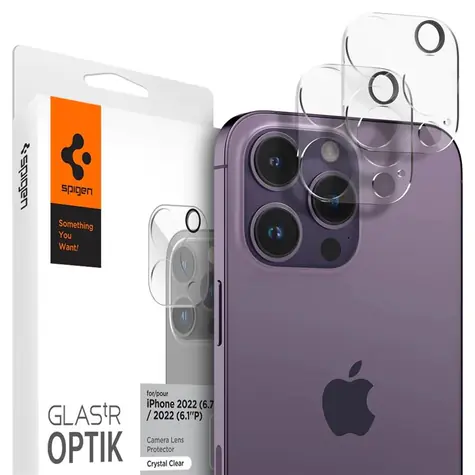 Spigen Glass Optik ochranné sklo na fotoaparát pro Apple iPhone 14 Pro/iPhone 14 Pro Max 2ks čirá