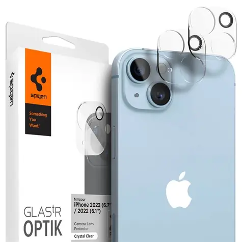 Spigen Glass Optik ochranné sklo na fotoaparát pro Apple iPhone 14/iPhone 14 Plus 2ks čirá