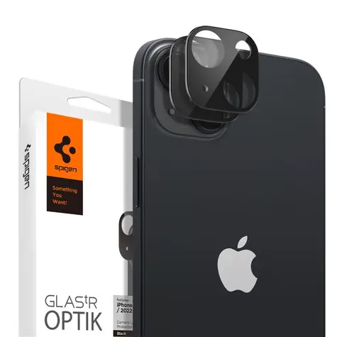 Spigen Glass Optik ochranné sklo na fotoaparát pro Apple iPhone 14/iPhone 14 Plus 2ks černá