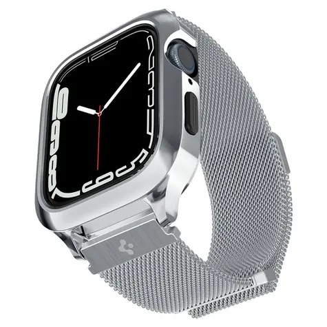 Spigen Metal Fit Pro ochranny kryt pro Apple Watch 8/7 45mm stříbrná