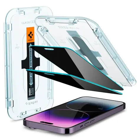 Spigen Glass EZ Fit Privacy ochranné sklo pro Apple iPhone 14 Pro Max 2ks