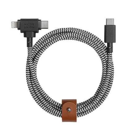 Native Union Belt Universal Cable USB-C/Lightning 1.5m šedá