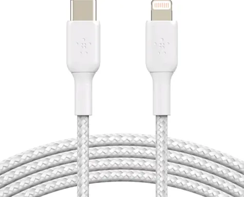 BELKIN CAA004bt1MWH kabel opletený USB-C na Lighting bílá / 1 m 