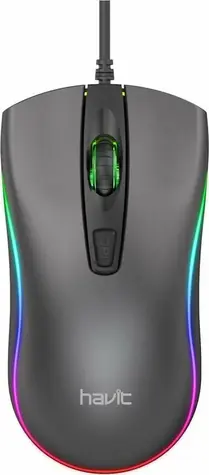 Havit MS72 šedá / myš / RGB / optická / 1200DPI / USB / 1.3 m