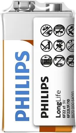 Philips baterie 9V Long Life - 1ks