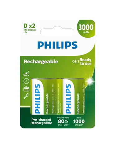 Philips baterie D Rechargeable - 2ks