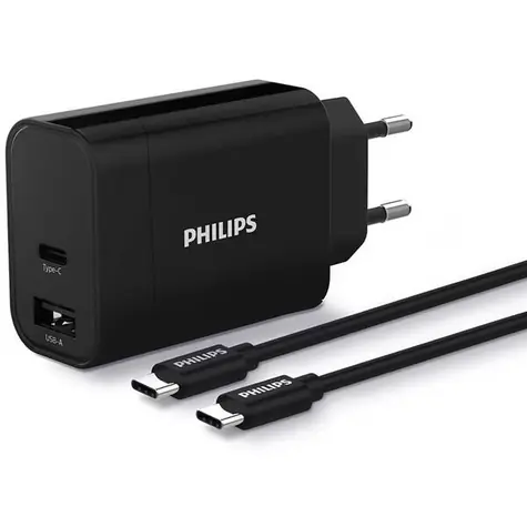 Philips DLP2621C/12 / Nabíječka do sítě + USB-C kabel / USB-A & USB-C / PD & QC