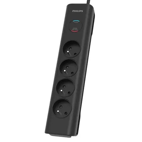 Philips SPN7040BA/60 černá / Přepěťová ochrana / 4 zásuvky