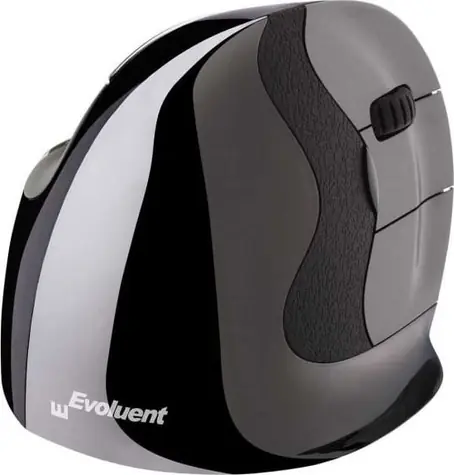 Evoluent Wireless VerticalMouse D šedá (S) / Ergonomická myš / Bezdrátová / pouze pro praváky