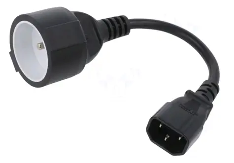 Qoltec 53907 Adapter french 0.15m černá / IEC 320 C14 