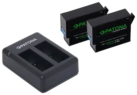 PATONA nabíječka pro digitální kamery Dual GoPro Hero 9 & 10 & 11 + 2x baterie 1730 mAh