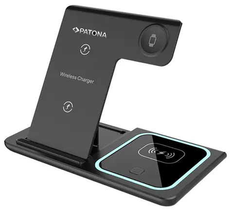 PATONA bezdrátová nabíječka 3v1 pro Apple iPhone & Apple Watch & Apple Airpods / bezdrátová nabiječka / 15W