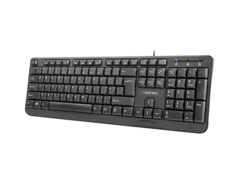 Natec Trout Slim černá / drátová klávesnice / US / USB / 1.8 m