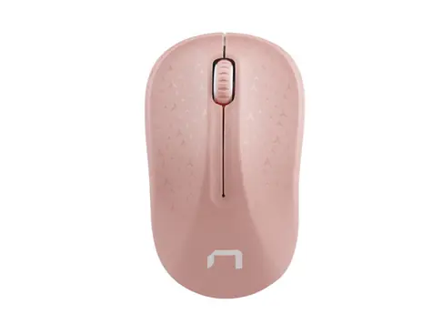 Natec Toucan bílo-růžová / bezdrátová optická myš / 1600 DPI / 2.4Ghz / 3 tlačítka