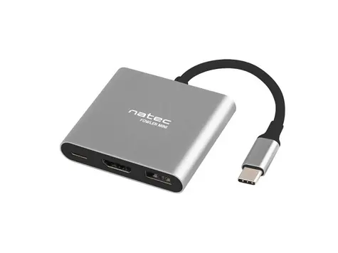 Natec Fowler mini / Multiportový adaptér / 4K HDMI / 1 xUSB 3.0 / 1x USB-C 