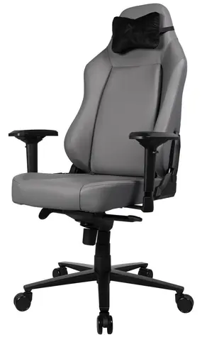 AROZZI PRIMO PREMIUM šedá / herní židle / 130.5 - 140.5 cm / nosnost 145 kg / kůže