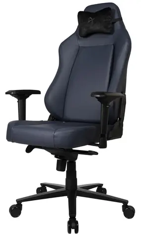 AROZZI PRIMO PREMIUM modro-šedá / herní židle / 130.5 - 140.5 cm / nosnost 145 kg / kůže
