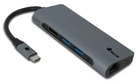 NGS WONDER DOCK 7 USB-C šedá / HUB / 1x HDMI / 2x USB 3.0 / 1x USB-C / 1x RJ-45
