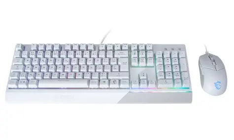 MSI Vigor GK30 COMBO bílá / Herní drátový set / RGB podsvícení / USB / CZ+SK layout