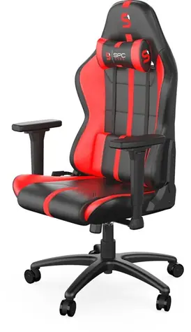 SPC Gear SR400 RD herní židle imitace kůže černočervená