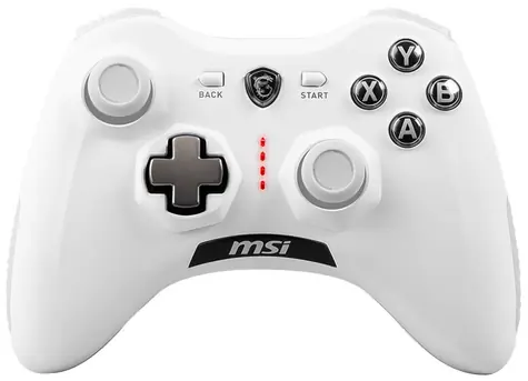 MSI Force GC30 V2 bílá / Herní ovladač / bezdrátový / 600 mAh / vyměnitelný D-pad / OTG / PC & Android