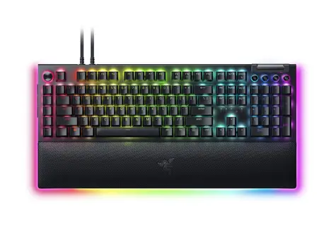 Razer BlackWidow V4 Pro Green Switch US černá / Herní klávesnice / mechanická / drátová (USB) / spínače Razer Green / US