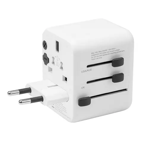 Tactical PTP Travel Adapter bílá / Cestovní adaptér / USB-A a USB-C