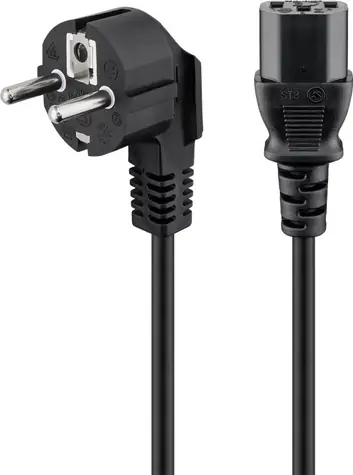 Goobay 68604 napájecí síťový kabel C13 IEC 1.5 m černá / zahnutá zástrčka
