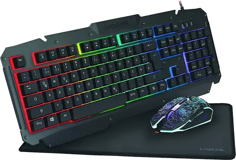 LogiLink ID0185 černá / Herní set klávesnice a myši / RGB / DE