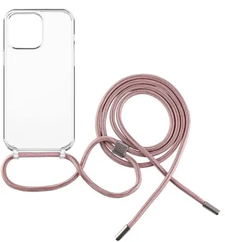 FIXED Pure Neck Pouzdro s růžovou šňůrkou na krk pro Apple iPhone 13 Pro