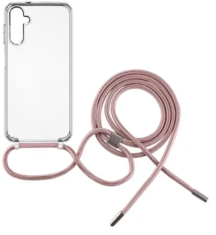 FIXED Pure Neck Pouzdro s růžovou šňůrkou na krk pro Samsung Galaxy A14/A14 5G