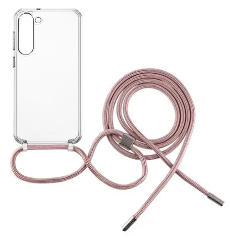 FIXED Pure Neck Pouzdro s růžovou šňůrkou na krk pro Samsung Galaxy S23+