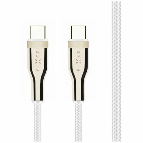 FIXED Dlouhý nabíjecí a datový opletený kabel s konektory USB-C/USB-C a podporou PD 2 m bílá / USB 2.0 / 100W