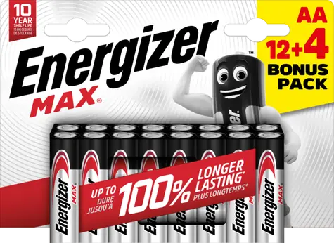 Energizer MAX AA 12+4 zdarma 1.5V alkalické / 16ks / LR6