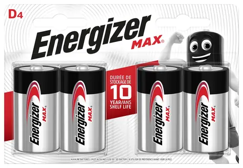 Energizer MAX D 4pack 1.5V alkalické / 4ks / LR20