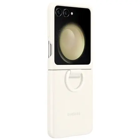SAMSUNG Silikonový kryt s držákem na prst pro Samsung Galaxy Z Flip5 krémová