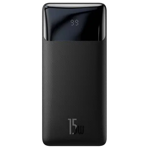 Baseus Bipow Powerbank 30000mAh (15W) černá / 15W / 2x USB-A / 1x USB-C