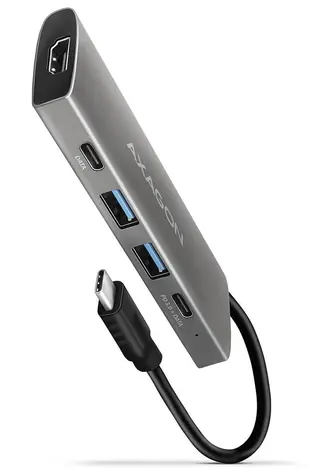 AXAGON HMC-5G2, USB 10Gb/s hub, porty 2x USB-A, 2x USB-C, HDMI 4k/60, PD 100W, kabel USB-C 13cm