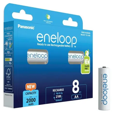 Panasonic Eneloop Nabíjecí baterie AA 2000 mAh 8ks / Ni-MH / blistr