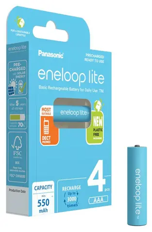 Panasonic Eneloop Lite Nabíjecí baterie AAA 550 mAh 4 ks / Ni-MH / blistr