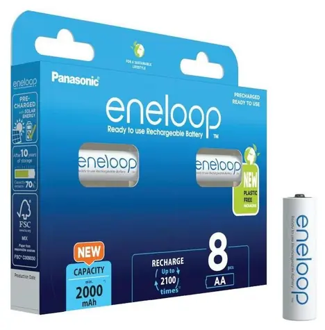Panasonic Eneloop Nabíjecí baterie AA 2000 mAh 4ks + AAA 800mAh 4ks / Ni-MH / blistr