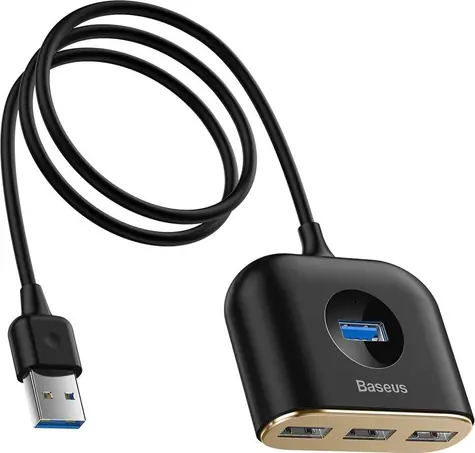 Baseus CAHUB-AY01 černá / USB rozbočovač / 3x USB 2.0 / 1x USB 3.0 / 1x Micro USB