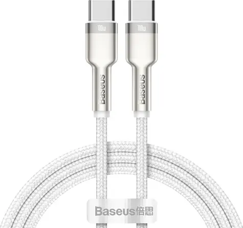 Baseus CATJK-C02 Kabel USB-C (M) - USB-C (M) 1 m bílá / 100W