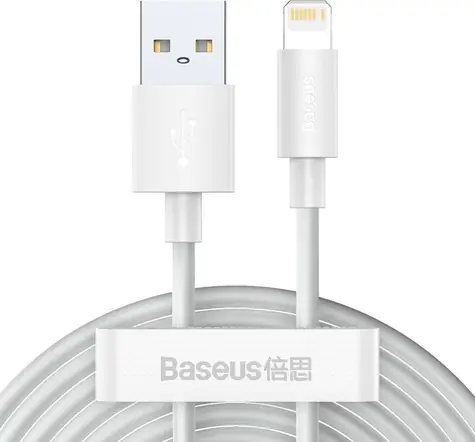 Baseus TZCALZJ-02 Sada kabelů USB-A (M) - Lightning (M) 1.5 m bílá / 2ks / 12W
