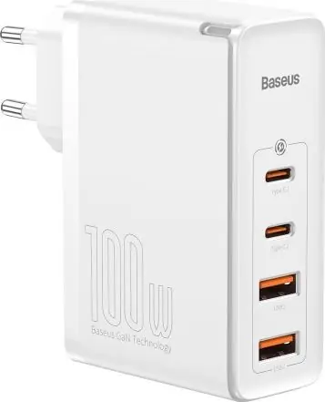 Baseus CCGAN2P-L02 GaN2 Pro Rychlonabijecí adaptér bílá / 2x USB-C / 2x USB-A / 100W