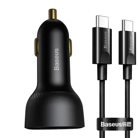 Baseus TZCCZX-01 Nabiječka do auta 5A + Kabel USB-C (M) - USB-C (M) / USB-A / USB-C / 100W